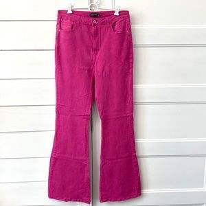 Pretty Little Thing Fuchsia / Hot Pink 5 Pocket Stretch Flare Jeans Size 12